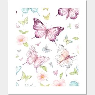 Butterflies pattern Posters and Art